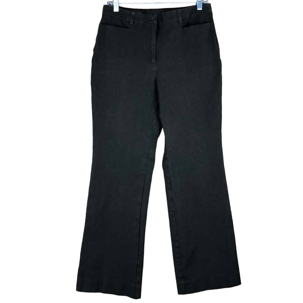 Chicos Womens Pants Black High Rise Chino Curvy Wide Leg Workwear Stretch 1 (M)